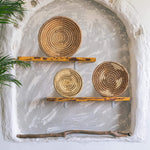 Seagrass Round Basket Set of 3 | Unique Farmhouse Wall Decor Tray for Wall Display or Home Decoration