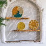 Seagrass Round Basket Set of 3 | Unique Farmhouse Wall Decor Tray for Wall Display or Home Decoration
