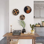 Seagrass Round Basket Set of 3 | Unique Farmhouse Wall Decor Tray for Wall Display or Home Decoration