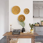 Seagrass Round Basket Set of 3 | Unique Farmhouse Wall Decor Tray for Wall Display or Home Decoration