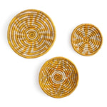 Seagrass Round Basket Set of 3 | Unique Farmhouse Wall Decor Tray for Wall Display or Home Decoration