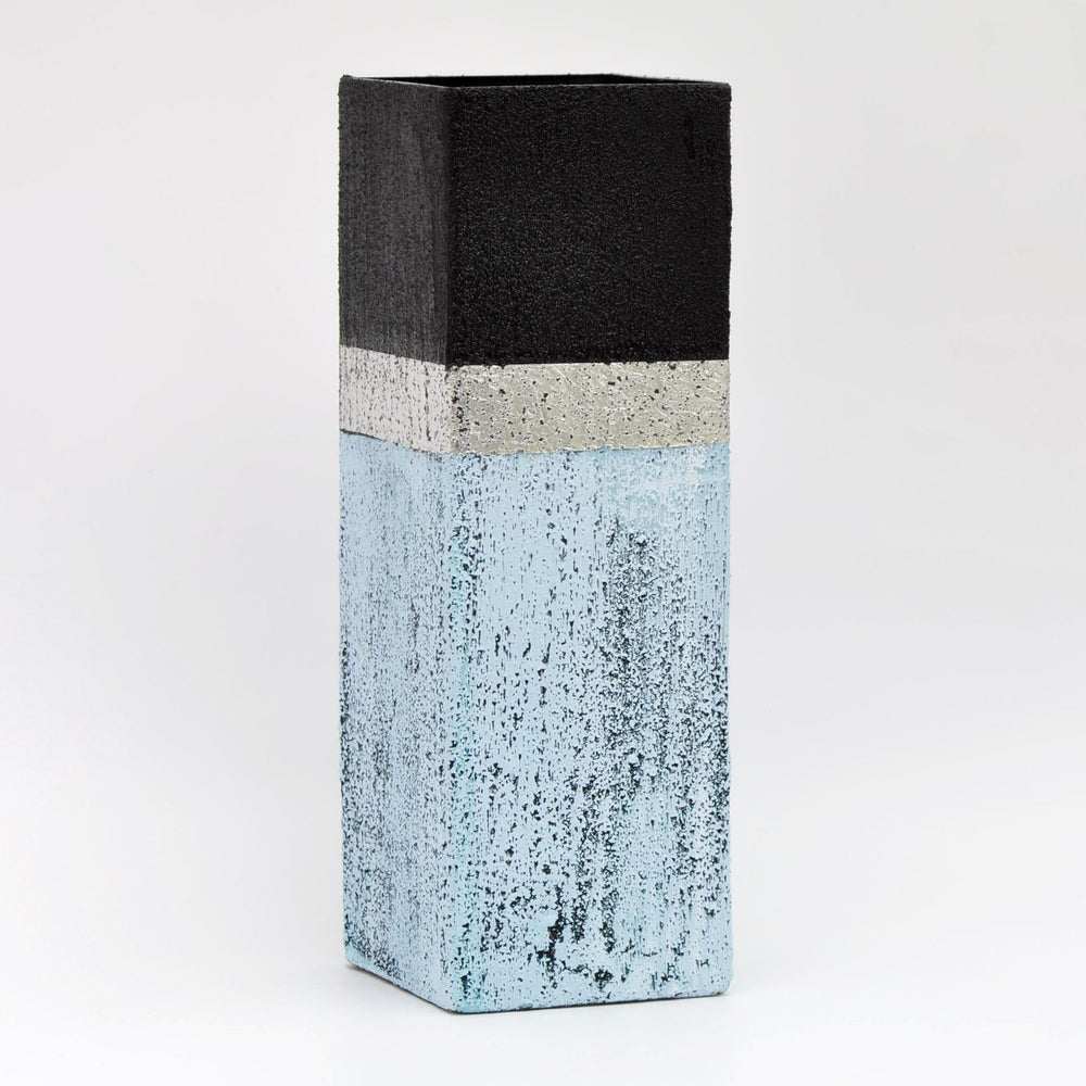 Stone imitation glass vase | Table vase 12 inch | Handpainted vase for flowers | Art Glass Square Vase | Interior Design | Home Decor