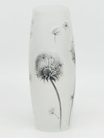 Handpainted Glass Vase for Flowers | Gentle Art Glass Oval Vase | Interior Design | Table vase 12 inch.