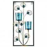 Peacock Rectangular Wall Sconce - Two Candles