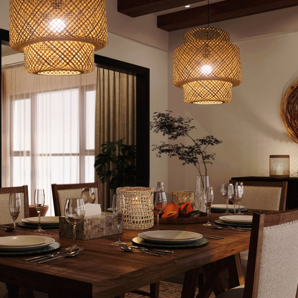 Gorgeous Wicker Pendant Light, Bamboo Chandelier Light Fixture, Natural Wicker Chandelier Bamboo Lamp Shade