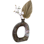 Mosaic Vase - Elegant Design Mother of Pearl Inlay Statue Vase | Gifts for Friends and Family, Weddings, Desktop Center Vases, Decorative Dried Flower Vase