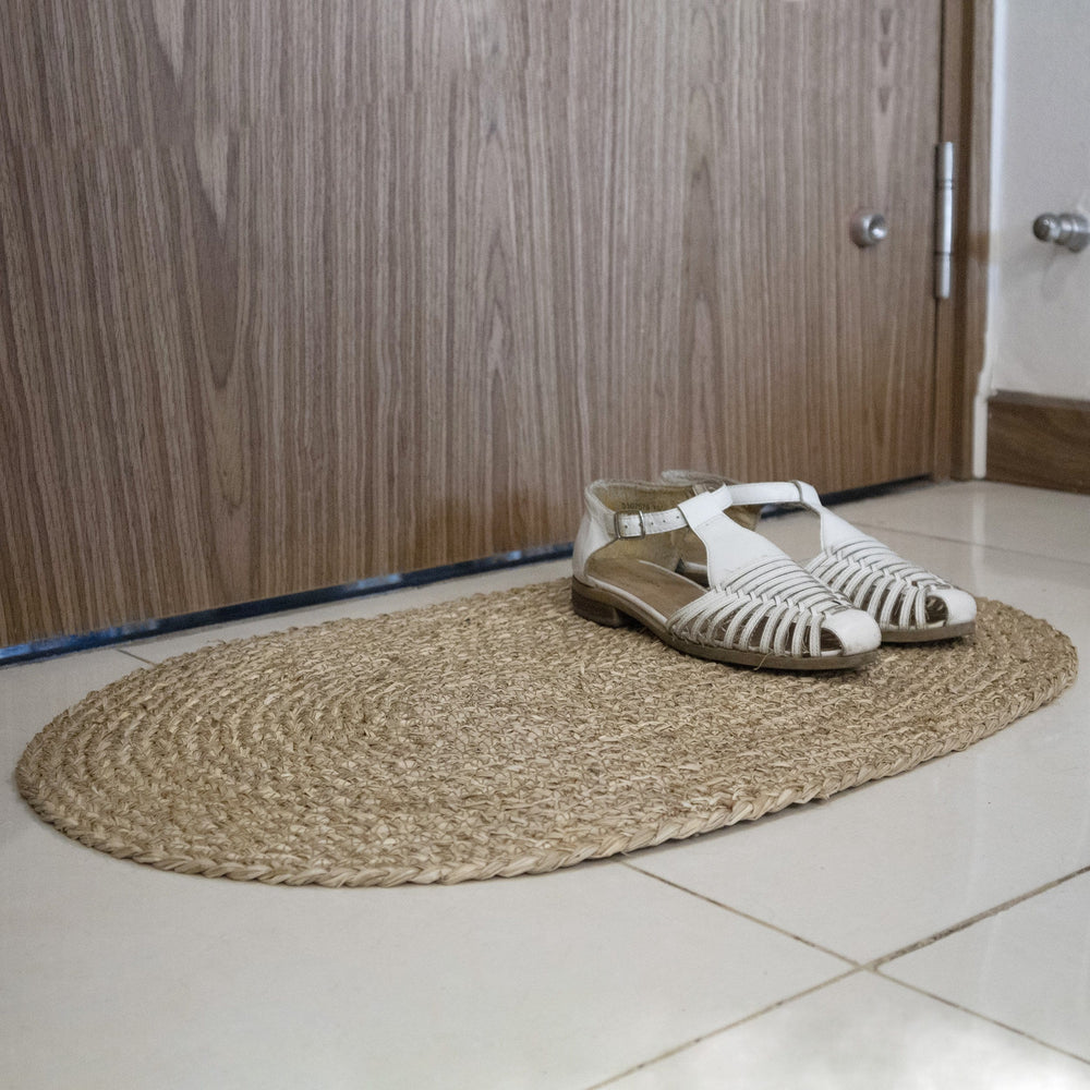 Oval Woven Doormat | Natural Seagrass Entrance Rug for Patio, Front Door, Indoor.