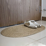 Oval Woven Doormat | Natural Seagrass Entrance Rug for Patio, Front Door, Indoor.