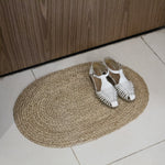 Oval Woven Doormat | Natural Seagrass Entrance Rug for Patio, Front Door, Indoor.