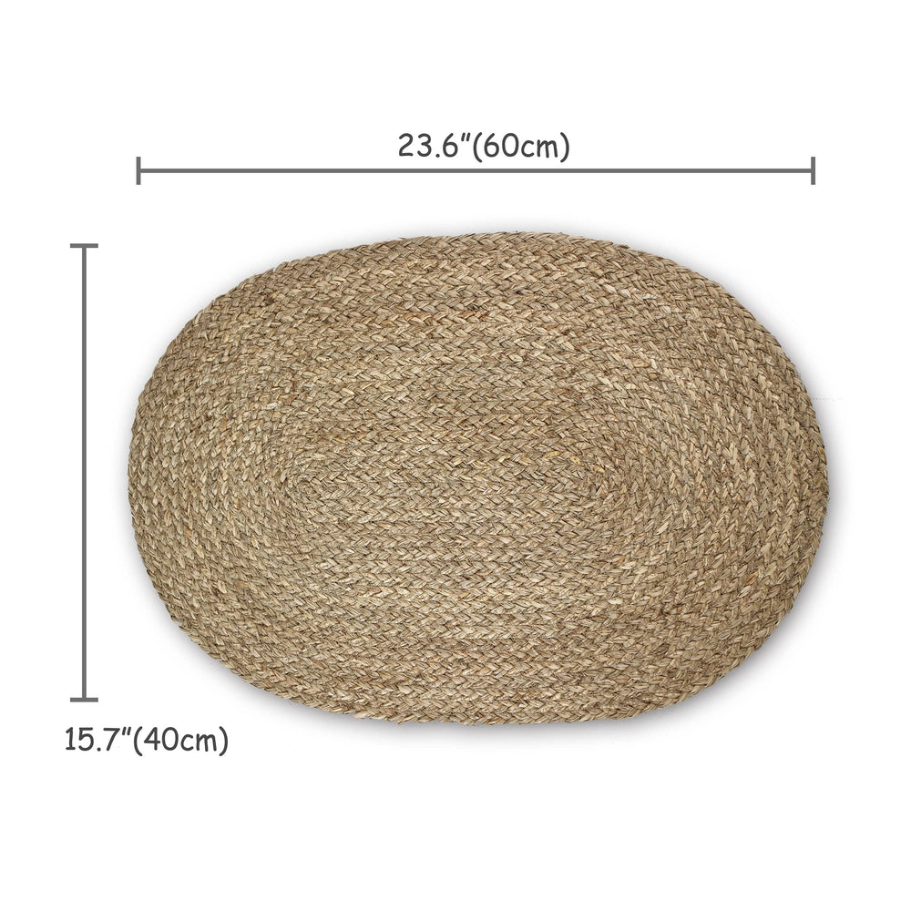 Oval Woven Doormat | Natural Seagrass Entrance Rug for Patio, Front Door, Indoor.