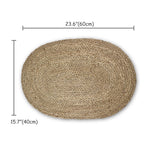 Oval Woven Doormat | Natural Seagrass Entrance Rug for Patio, Front Door, Indoor.