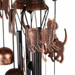 26-inch Bronze Wind Chimes with Bells and Cats