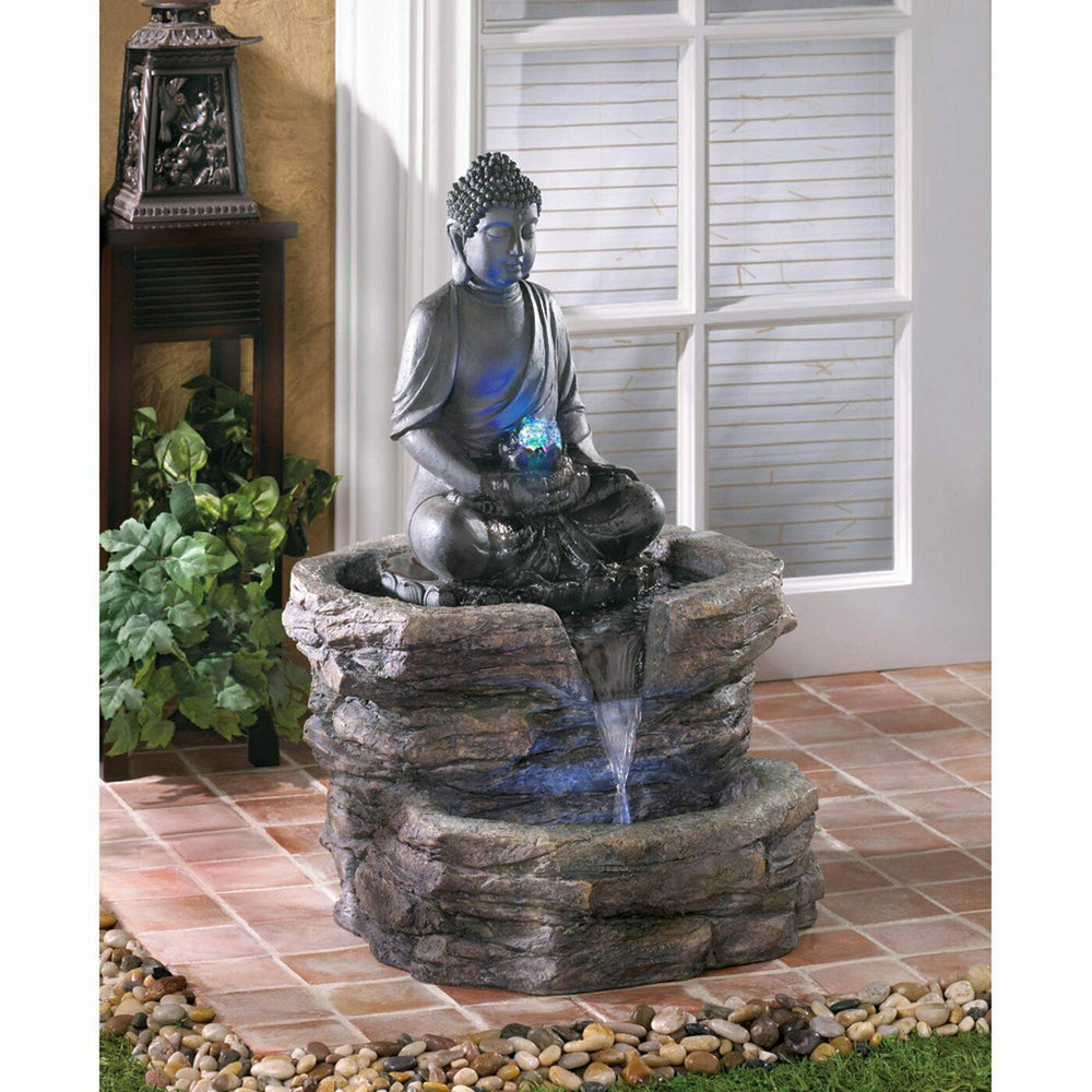 Buddha Lighted Garden Fountain