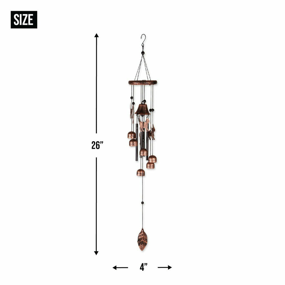 26-inch Bronze Wind Chimes with Bells and Cats