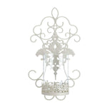 Romantic Ivory Scrolled Iron Wall Sconce