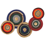 Set 5 Seagrass Hanging Wall Decor Basket, Round Handwoven Room Decor Basket for Boho, Scandinavian, Farmhouse Home Decor - Alternative Placemats