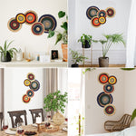 Set 5 Seagrass Hanging Wall Decor Basket, Round Handwoven Room Decor Basket for Boho, Scandinavian, Farmhouse Home Decor - Alternative Placemats