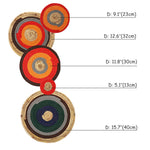 Set 5 Seagrass Hanging Wall Decor Basket, Round Handwoven Room Decor Basket for Boho, Scandinavian, Farmhouse Home Decor - Alternative Placemats