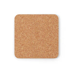 Corkwood Coaster Set - 4 Pieces / Black and Green Circular