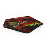 Corkwood Coaster Set - 4 Pieces, Multicolor Marble Print
