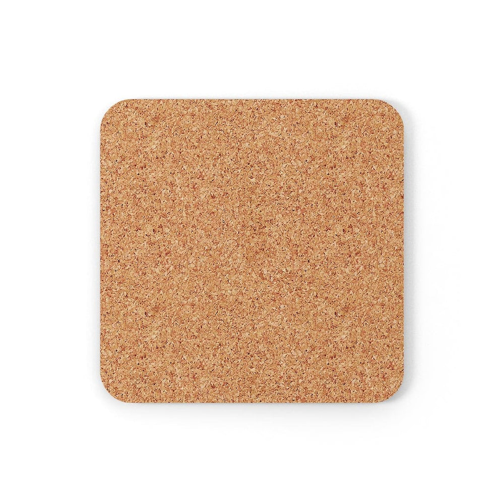 Corkwood Coaster Set - 4 Pieces, Multicolor Marble Print