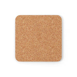 Corkwood Coaster Set - 4 Pieces, Multicolor Marble Print