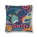 Indoor or Outdoor Throw Pillow, Blue Floral