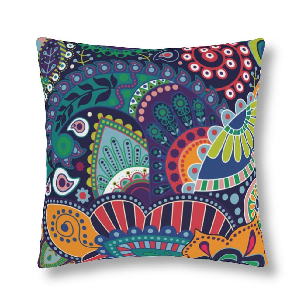 Indoor or Outdoor Throw Pillow, Blue Floral