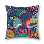 Indoor or Outdoor Throw Pillow, Blue Floral