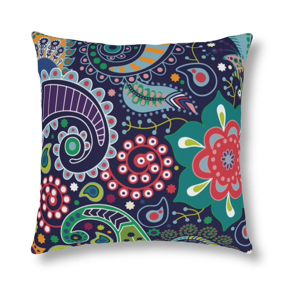 Indoor or Outdoor Throw Pillow, Blue Floral