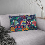 Indoor or Outdoor Throw Pillow, Blue Floral