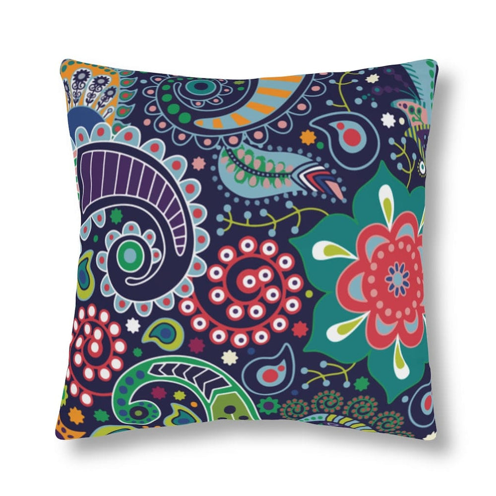 Indoor or Outdoor Throw Pillow, Blue Floral