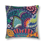 Indoor or Outdoor Throw Pillow, Blue Floral