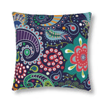 Indoor or Outdoor Throw Pillow, Blue Floral