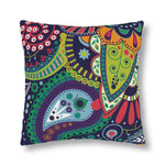 Indoor or Outdoor Throw Pillow, Blue Floral - S2