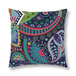 Indoor or Outdoor Throw Pillow, Blue Floral - S2