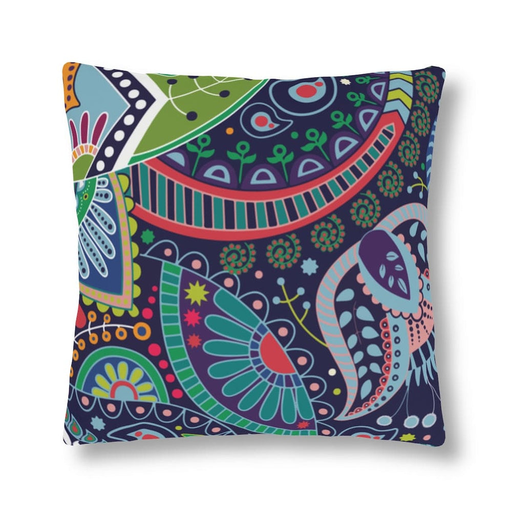 Indoor or Outdoor Throw Pillow, Blue Floral - S2