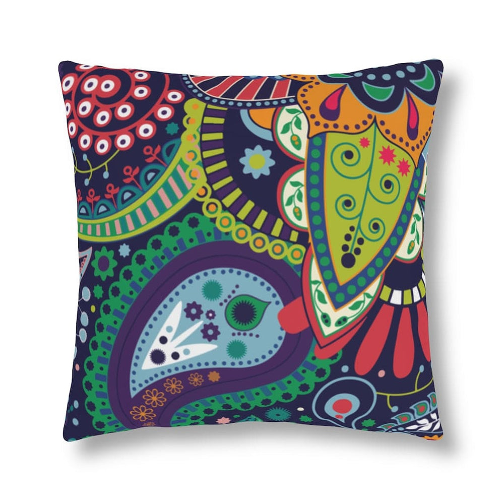 Indoor or Outdoor Throw Pillow, Blue Floral - S2