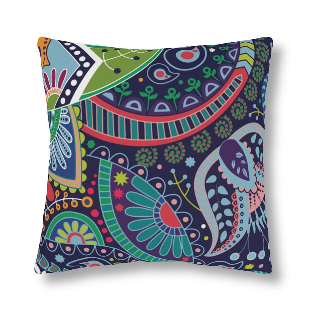 Indoor or Outdoor Throw Pillow, Blue Floral - S2