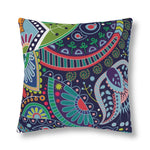 Indoor or Outdoor Throw Pillow, Blue Floral - S2