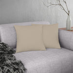 Indoor or Outdoor Throw Pillow for Home or Housewarming Gift, Taupe Beige