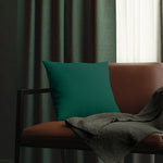 Indoor or Outdoor Throw Pillow for Home or Housewarming Gift, Teal Green