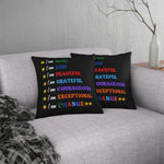 Indoor or Outdoor Throw Pillow, I am Affirmation Print