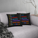Indoor or Outdoor Throw Pillow, I am Affirmation Print