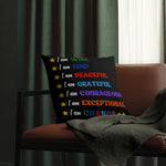 Indoor or Outdoor Throw Pillow, I am Affirmation Print