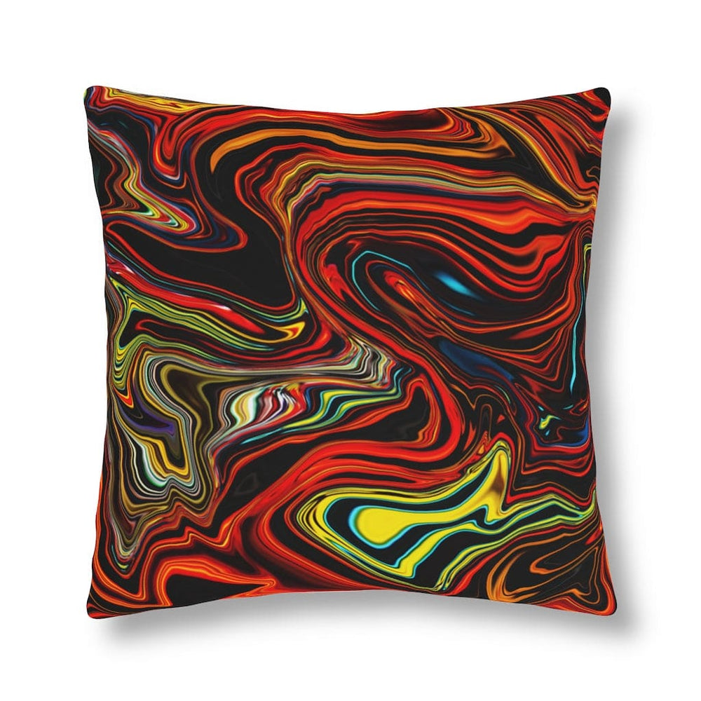 Indoor or Outdoor Throw Pillow, Multicolor Marble Print