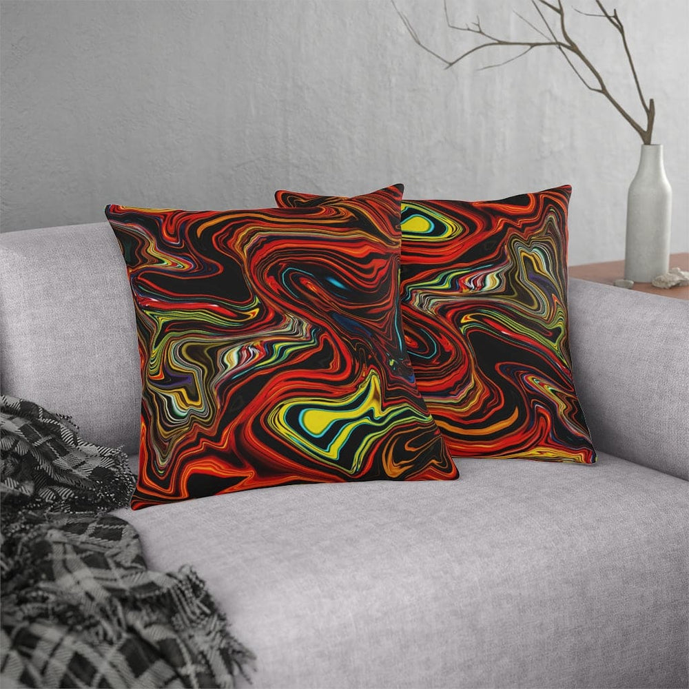 Indoor or Outdoor Throw Pillow, Multicolor Marble Print