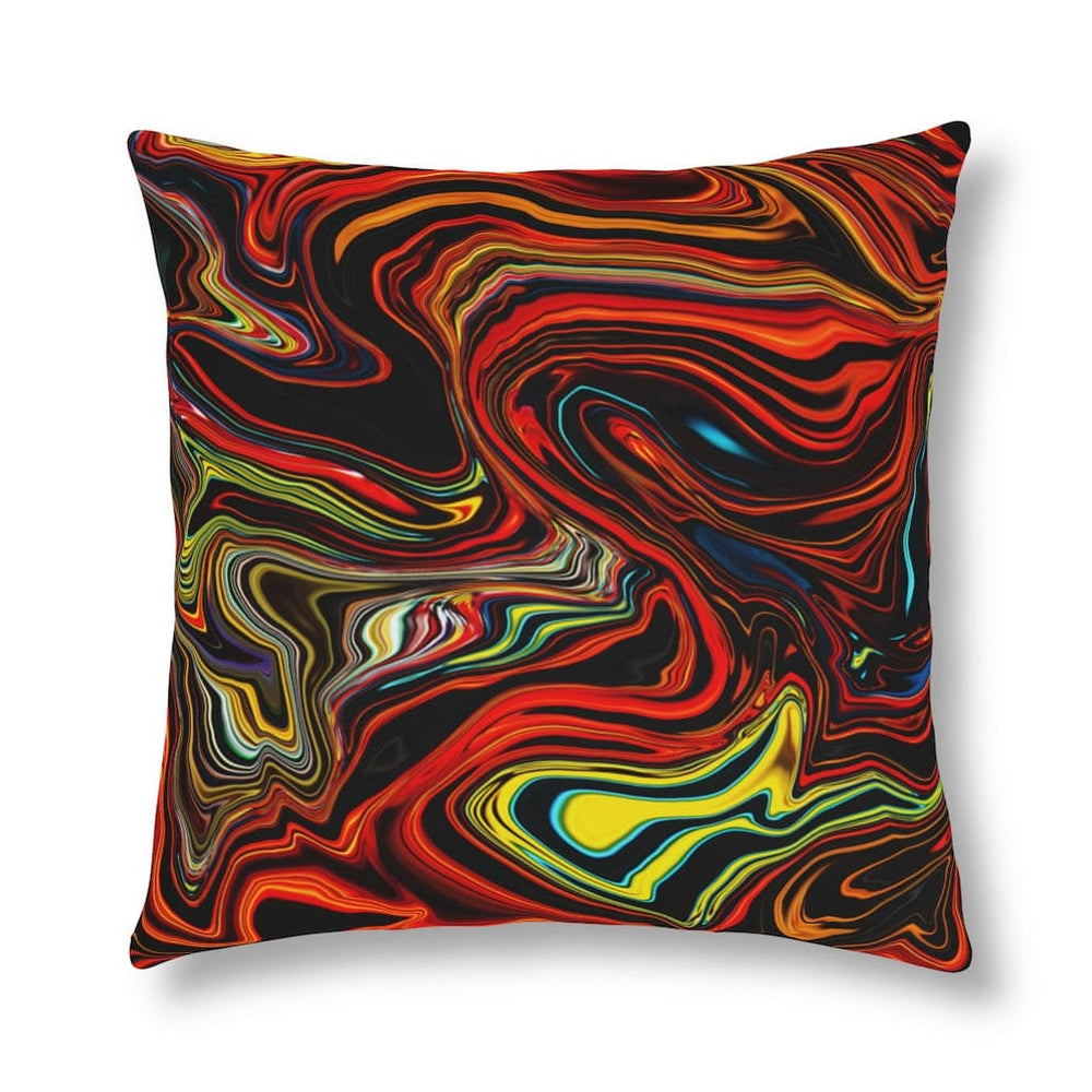 Indoor or Outdoor Throw Pillow, Multicolor Marble Print