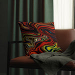 Indoor or Outdoor Throw Pillow, Multicolor Marble Print