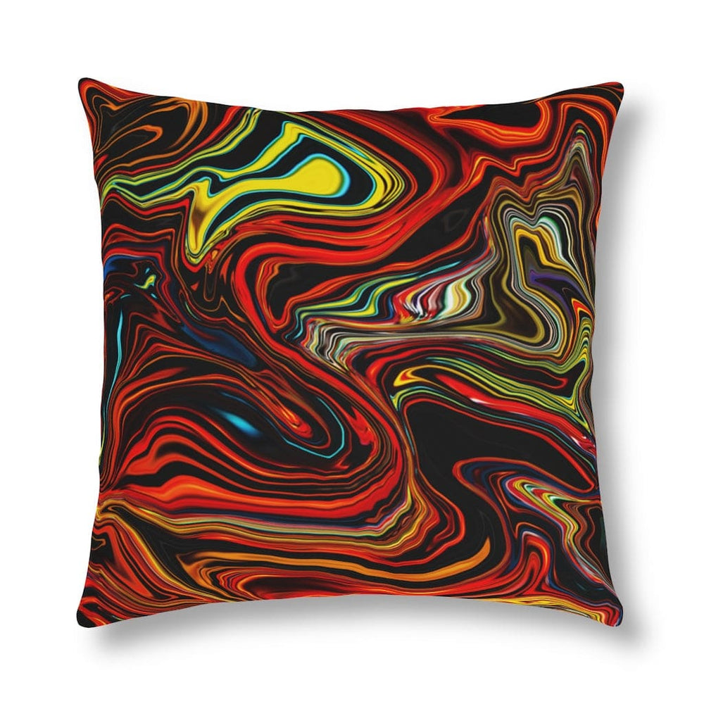 Indoor or Outdoor Throw Pillow, Multicolor Marble Print